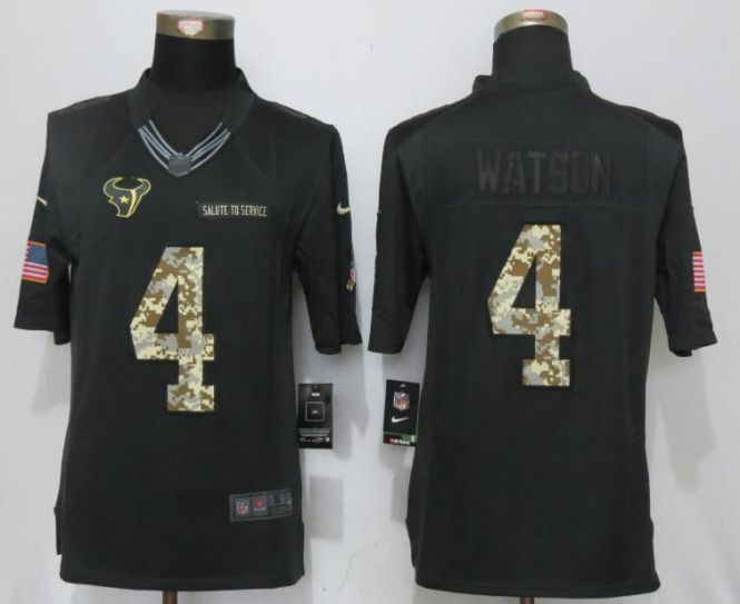 2017 NFL New Nike Houston Texans #4 Watson Anthracite Salute To Service Limited Jersey->new york jets->NFL Jersey